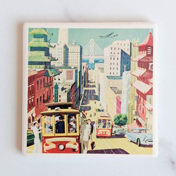 San Francisco Travel Poster Coasters